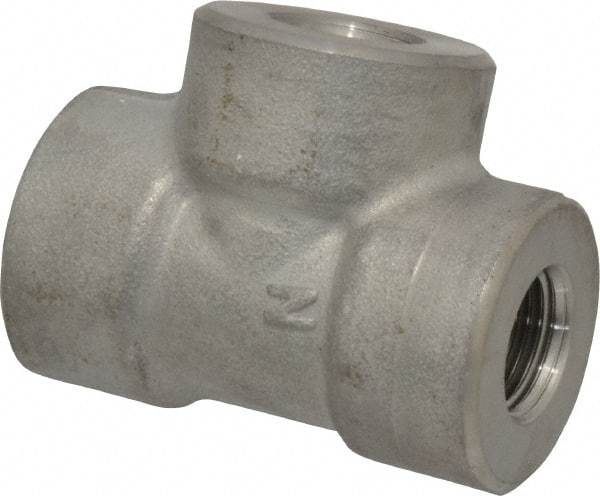 Value Collection - 3/8" Grade 304/304L Stainless Steel Pipe Tee - FNPT x FNPT x FNPT End Connections, 3,000 psi - Benchmark Tooling