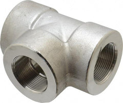 Merit Brass - 1-1/2" Grade 304/304L Stainless Steel Pipe Tee - FNPT x FNPT x FNPT End Connections, 3,000 psi - Benchmark Tooling