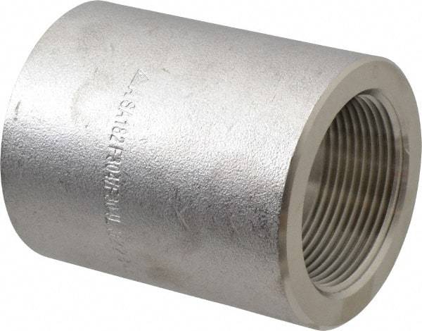 Merit Brass - 1-1/2" Grade 304/304L Stainless Steel Pipe Coupling - FNPT x FNPT End Connections, 3,000 psi - Benchmark Tooling