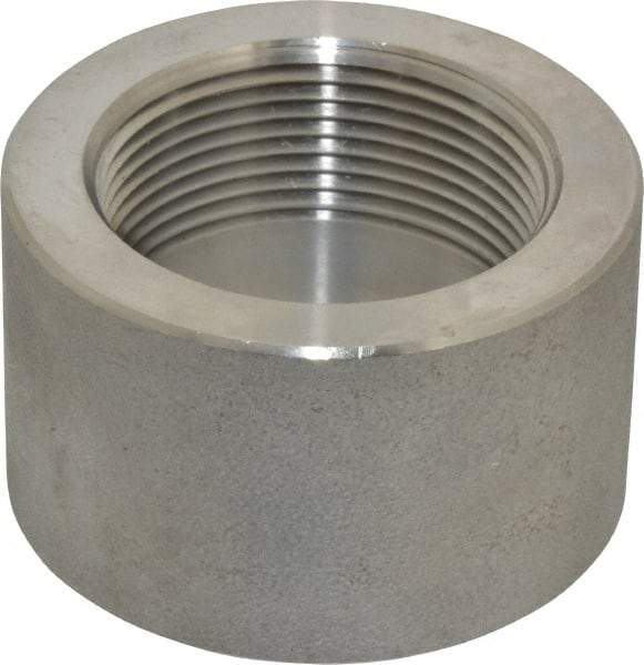Merit Brass - 1-1/2" Grade 304/304L Stainless Steel Pipe Half Coupling - FNPT End Connections, 3,000 psi - Benchmark Tooling