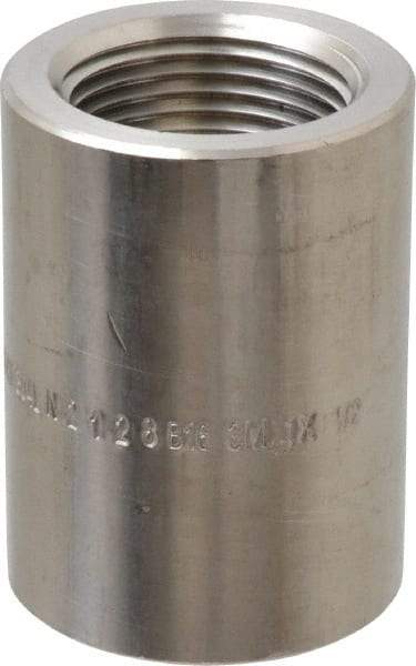 Merit Brass - 1 x 1/2" Grade 304/304L Stainless Steel Pipe Reducer Coupling - FNPT x FNPT End Connections, 3,000 psi - Benchmark Tooling