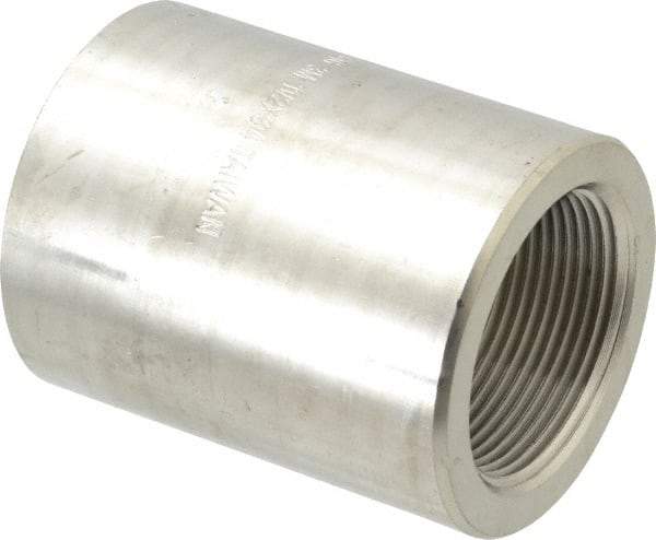 Merit Brass - 1-1/2 x 3/4" Grade 304/304L Stainless Steel Pipe Reducer Coupling - FNPT x FNPT End Connections, 3,000 psi - Benchmark Tooling