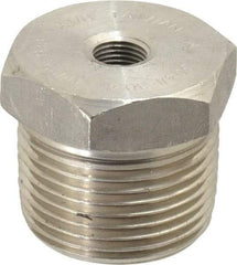 Merit Brass - 1 x 1/8" Grade 304/304L Stainless Steel Pipe Hex Bushing - MNPT x FNPT End Connections, 3,000 psi - Benchmark Tooling