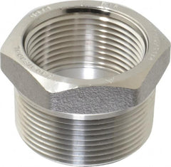 Merit Brass - 1-1/2 x 1-1/4" Grade 304/304L Stainless Steel Pipe Hex Bushing - MNPT x FNPT End Connections, 3,000 psi - Benchmark Tooling