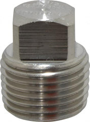 Merit Brass - 1/2" Grade 304/304L Stainless Steel Pipe Square Head Plug - MNPT End Connections, 3,000 psi - Benchmark Tooling