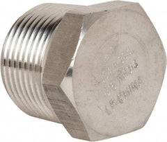Value Collection - 1" Grade 304/304L Stainless Steel Pipe Hex Head Plug - MNPT End Connections, 3,000 psi - Benchmark Tooling