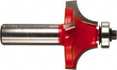 Freud - 1-5/8" Cut Diam, 3/4" Length of Cut, 4 Flute Round-Over Edge Profile Router Bit - Carbide-Tipped, 1/2" Shank Diam, 2-3/4" OAL, Proprietary Coating - Benchmark Tooling