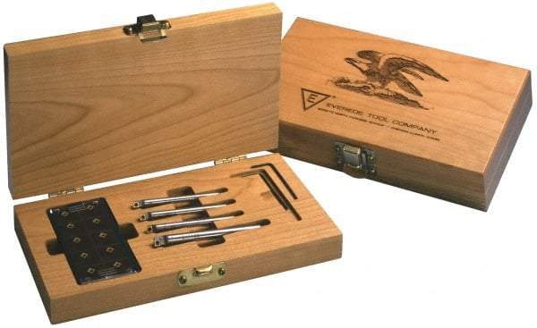Everede Tool - 0.208" Min Diam Smallest Bar, 0.29" Min Diam Largest Bar, Steel Indexable Boring Bar Set - CDCD Insert, 3/4, 1" Max Bore Depth - Benchmark Tooling