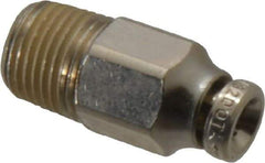 Norgren - 4mm Outside Diam, 1/8 BSPT, Nickel Plated Brass Push-to-Connect Tube Male Connector - 260 Max psi, Tube to Male BSPT Connection, Nitrile O-Ring - Benchmark Tooling