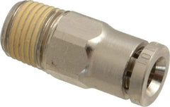 Norgren - 5mm Outside Diam, 1/8 BSPT, Nickel Plated Brass Push-to-Connect Tube Male Connector - 260 Max psi, Tube to Male BSPT Connection, Nitrile O-Ring - Benchmark Tooling