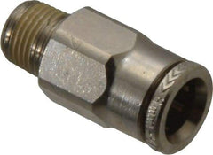 Norgren - 8mm Outside Diam, 1/8 BSPT, Nickel Plated Brass Push-to-Connect Tube Male Connector - 260 Max psi, Tube to Male BSPT Connection, Nitrile O-Ring - Benchmark Tooling