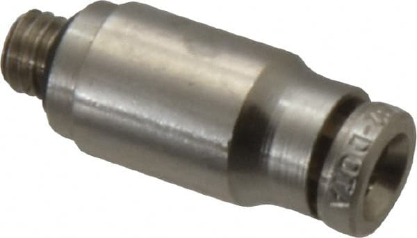Norgren - 4mm Outside Diam, 10-32 UNF, Nickel Plated Brass Push-to-Connect Tube Male Connector - 260 Max psi, Tube to Male UNF Connection, Nitrile O-Ring - Benchmark Tooling