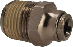 Norgren - 6mm Outside Diam, 3/8 NPTF, Nickel Plated Brass Push-to-Connect Tube Male Connector - 260 Max psi, Tube to Male NPT Connection, Nitrile O-Ring - Benchmark Tooling