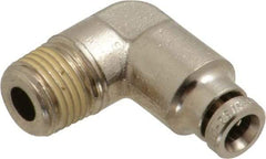 Norgren - 4mm Outside Diam, 1/8 BSPT, Nickel Plated Brass Push-to-Connect Tube Male Elbow - 260 Max psi, Tube to Male BSPT Connection, Nitrile O-Ring - Benchmark Tooling