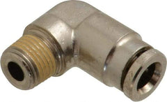 Norgren - 6mm Outside Diam, 1/8 BSPT, Nickel Plated Brass Push-to-Connect Tube Male Elbow - 260 Max psi, Tube to Male BSPT Connection, Nitrile O-Ring - Benchmark Tooling
