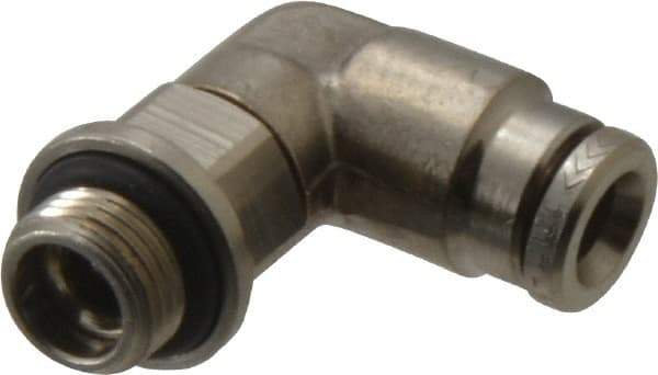 Norgren - 5mm Outside Diam, 1/8 BSPP, Nickel Plated Brass Push-to-Connect Tube Male Swivel Elbow - 260 Max psi, Tube to Male BSPP Connection, Nitrile O-Ring - Benchmark Tooling