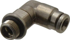 Norgren - 5mm Outside Diam, 1/8 BSPP, Nickel Plated Brass Push-to-Connect Tube Male Swivel Elbow - 260 Max psi, Tube to Male BSPP Connection, Nitrile O-Ring - Benchmark Tooling