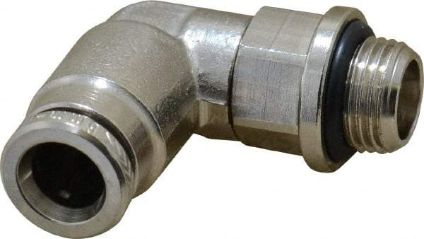 Norgren - 6mm Outside Diam, 1/8 BSPP, Nickel Plated Brass Push-to-Connect Tube Male Swivel Elbow - 260 Max psi, Tube to Male BSPP Connection, Nitrile O-Ring - Benchmark Tooling