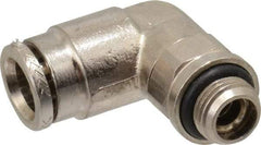 Norgren - 8mm Outside Diam, 1/8 BSPP, Nickel Plated Brass Push-to-Connect Tube Male Swivel Elbow - 260 Max psi, Tube to Male BSPP Connection, Nitrile O-Ring - Benchmark Tooling