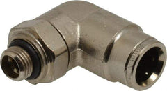 Norgren - 10mm Outside Diam, 1/8 BSPP, Nickel Plated Brass Push-to-Connect Tube Male Swivel Elbow - 260 Max psi, Tube to Male BSPP Connection, Nitrile O-Ring - Benchmark Tooling