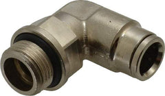 Norgren - 10mm Outside Diam, 3/8 BSPP, Nickel Plated Brass Push-to-Connect Tube Male Swivel Elbow - 260 Max psi, Tube to Male BSPP Connection, Nitrile O-Ring - Benchmark Tooling