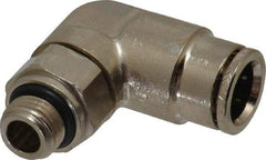 Norgren - 12mm Outside Diam, 1/4 BSPP, Nickel Plated Brass Push-to-Connect Tube Male Swivel Elbow - 260 Max psi, Tube to Male BSPP Connection, Nitrile O-Ring - Benchmark Tooling
