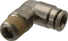 Norgren - 8mm Outside Diam, 1/4 BSPT, Nickel Plated Brass Push-to-Connect Tube Male Swivel Elbow - 260 Max psi, Tube to Male BSPT Connection, Nitrile O-Ring - Benchmark Tooling