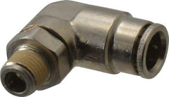Norgren - 12mm Outside Diam, 1/4 BSPT, Nickel Plated Brass Push-to-Connect Tube Male Swivel Elbow - 260 Max psi, Tube to Male BSPT Connection, Nitrile O-Ring - Benchmark Tooling