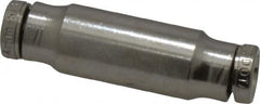 Norgren - 4mm Outside Diam, Nickel Plated Brass Push-to-Connect Tube Union - 260 Max psi, Tube to Tube Connection, Nitrile O-Ring - Benchmark Tooling