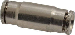 Norgren - 8mm Outside Diam, Nickel Plated Brass Push-to-Connect Tube Union - 260 Max psi, Tube to Tube Connection, Nitrile O-Ring - Benchmark Tooling