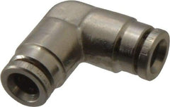 Norgren - 6mm Outside Diam, Nickel Plated Brass Push-to-Connect Tube Union Elbow - 260 Max psi, Tube to Tube Connection, Nitrile O-Ring - Benchmark Tooling