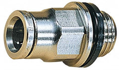 Norgren - 12mm Outside Diam, 1/2 BSPP, Nickel Plated Brass Push-to-Connect Tube Male Connector - 260 Max psi, Tube to Male BSPP Connection, Nitrile O-Ring - Benchmark Tooling