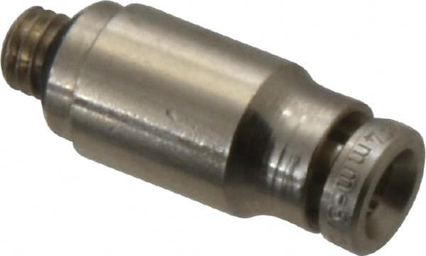 Norgren - 4mm Outside Diam, M5x0.8 Metric, Nickel Plated Brass Push-to-Connect Tube Male Connector - 260 Max psi, Tube to Metric Thread Connection, Nitrile O-Ring - Benchmark Tooling