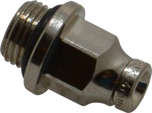Norgren - 4mm Outside Diam, 1/8 BSPP, Nickel Plated Brass Push-to-Connect Tube Male Connector - 260 Max psi, Tube to Male BSPP Connection, Nitrile O-Ring - Benchmark Tooling