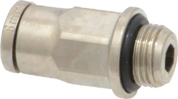 Norgren - 6mm Outside Diam, 1/8 BSPP, Nickel Plated Brass Push-to-Connect Tube Male Connector - 260 Max psi, Tube to Male BSPP Connection, Nitrile O-Ring - Benchmark Tooling