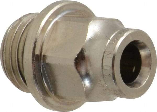 Norgren - 6mm Outside Diam, 1/4 BSPP, Nickel Plated Brass Push-to-Connect Tube Male Connector - 260 Max psi, Tube to Male BSPP Connection, Nitrile O-Ring - Benchmark Tooling
