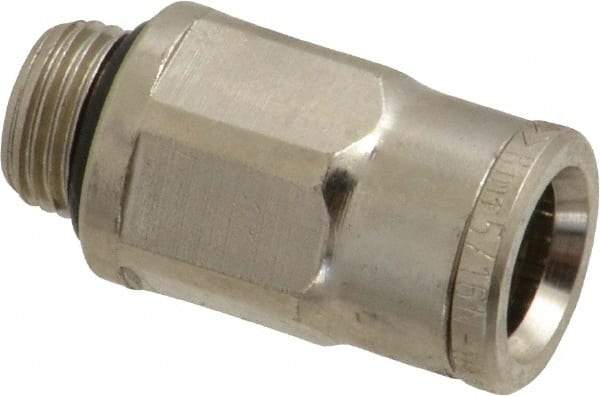 Norgren - 8mm Outside Diam, 1/8 BSPP, Nickel Plated Brass Push-to-Connect Tube Male Connector - 260 Max psi, Tube to Male BSPP Connection, Nitrile O-Ring - Benchmark Tooling