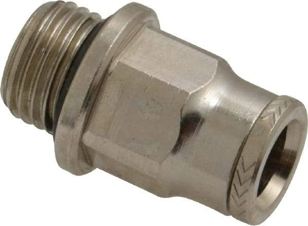 Norgren - 8mm Outside Diam, 1/4 BSPP, Nickel Plated Brass Push-to-Connect Tube Male Connector - 260 Max psi, Tube to Male BSPP Connection, Nitrile O-Ring - Benchmark Tooling