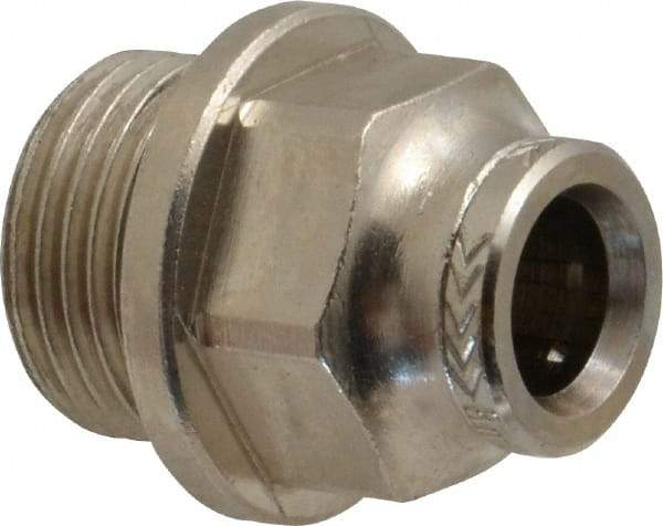 Norgren - 8mm Outside Diam, 3/8 BSPP, Nickel Plated Brass Push-to-Connect Tube Male Connector - 260 Max psi, Tube to Male BSPP Connection, Nitrile O-Ring - Benchmark Tooling