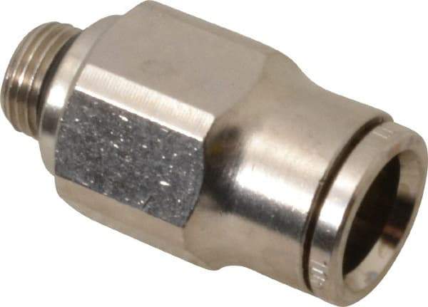 Norgren - 10mm Outside Diam, 1/8 BSPP, Nickel Plated Brass Push-to-Connect Tube Male Connector - 260 Max psi, Tube to Male BSPP Connection, Nitrile O-Ring - Benchmark Tooling