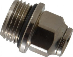 Norgren - 10mm Outside Diam, 1/2 Metric, Nickel Plated Brass Push-to-Connect Tube Male Connector - 260 Max psi, Tube to Metric Thread Connection, Nitrile O-Ring - Benchmark Tooling