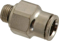 Norgren - 12mm Outside Diam, 1/4 BSPP, Nickel Plated Brass Push-to-Connect Tube Male Connector - 260 Max psi, Tube to Male BSPP Connection, Nitrile O-Ring - Benchmark Tooling