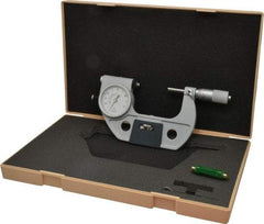 Mitutoyo - 2 to 3 Inch Range, 0.0001 Inch Graduation, Mechanical Indicating Micrometer - Accurate to 0.0001 Inch, Carbide-Tipped Measuring Face, Includes Fitted Plastic Case - Benchmark Tooling