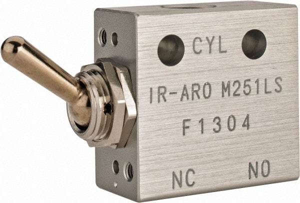 ARO/Ingersoll-Rand - 1/8" NPT Manual Mechanical Valve - 3-Way, 2 Position, Toggle/Manual & 0.2 CV Rate - Benchmark Tooling