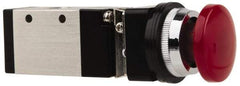 ARO/Ingersoll-Rand - 1/4" NPT Manual Mechanical Valve - 3-Way, 2 Position, Palm Button/Manual & 0.7 CV Rate - Benchmark Tooling