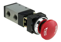 ARO/Ingersoll-Rand - 1/4" NPT Manual Mechanical Valve - 4-Way, 2 Position, Palm Button/Detent & 0.7 CV Rate - Benchmark Tooling