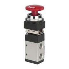 ARO/Ingersoll-Rand - 1/4" NPT Manual Mechanical Valve - 3-Way, 2 Position, Palm Button/Detent & 0.7 CV Rate - Benchmark Tooling