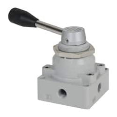 ARO/Ingersoll-Rand - 1/4" NPT Manual Mechanical Valve - 4-Way, 3 Position, Lever/Manual & 1.25 CV Rate - Benchmark Tooling