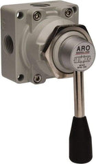 ARO/Ingersoll-Rand - 1/2" NPT Manual Mechanical Valve - 4-Way, 3 Position, Lever/Manual & 2.4 CV Rate - Benchmark Tooling