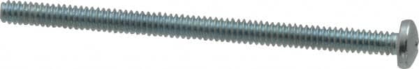 Value Collection - #10-24 UNC, 3" Length Under Head Phillips Drive Machine Screw - Pan Head, Grade 2 Steel, Zinc-Plated Finish, Without Washer - Benchmark Tooling